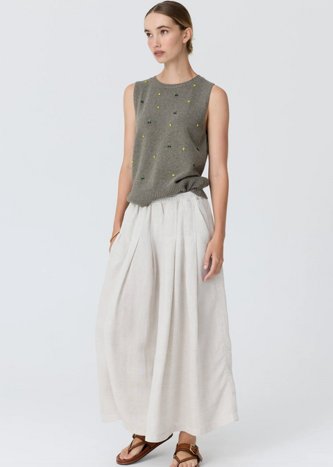 POL Clothing Frankie Pleat Skirt - Natural