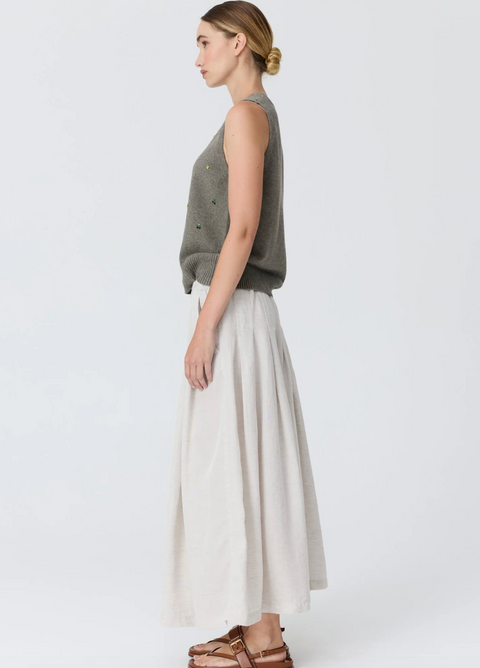 POL Clothing Frankie Pleat Skirt - Natural