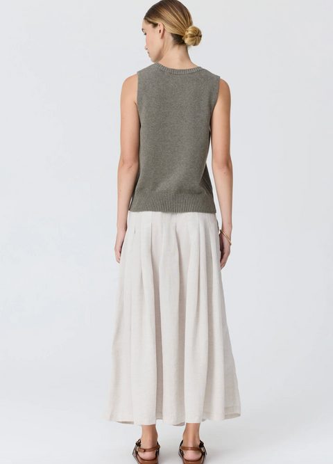 POL Clothing Frankie Pleat Skirt - Natural