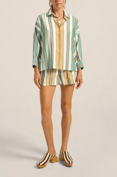 Ilio Nema Cronos Shirt - Green Fez Stripe