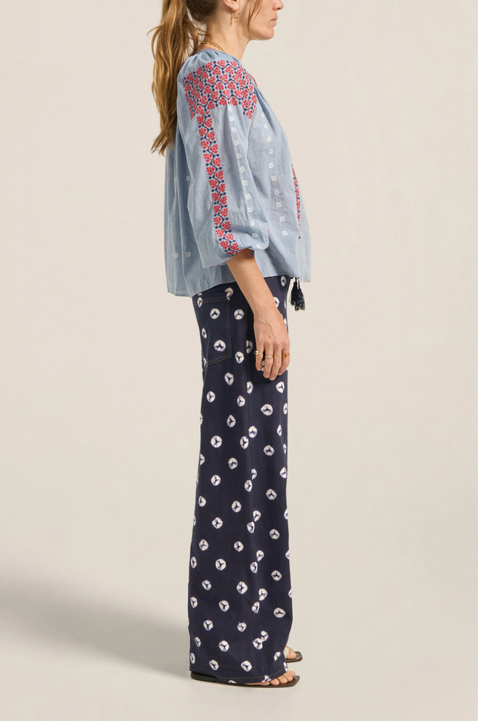 Ilio Nema Helle Blouse - Blue Chambray