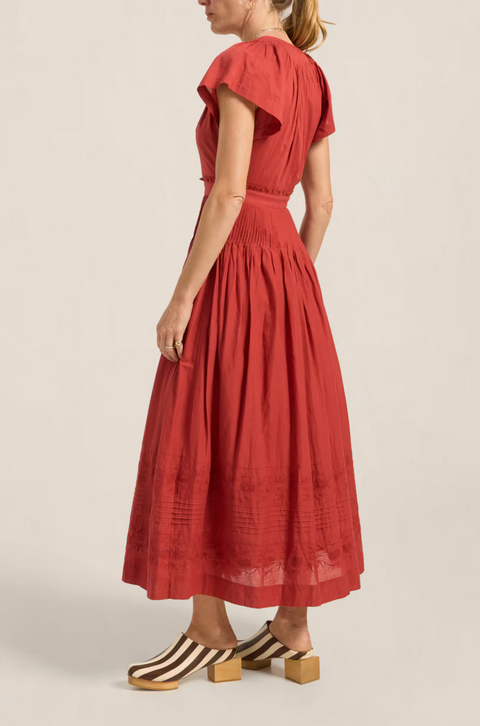 Ilio Nema Loula Dess - Red Cotton Voile