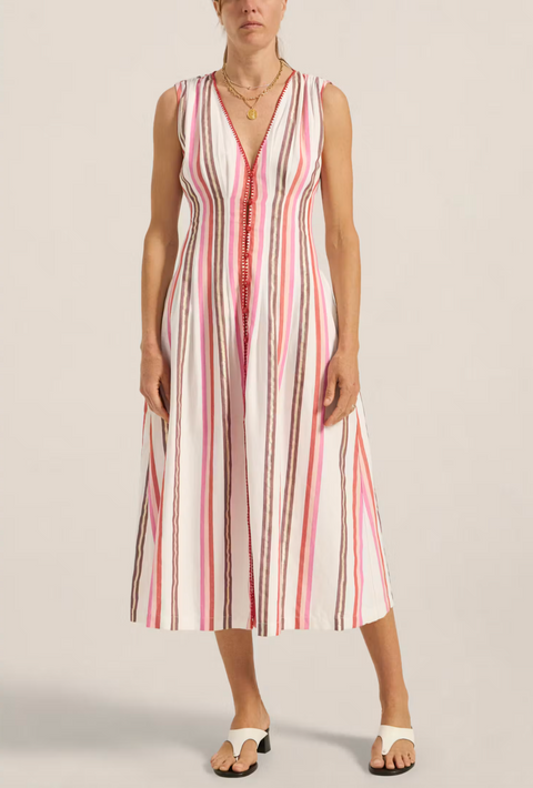 Ilio Nema Signy Dress - Pink Mykonos Stripe