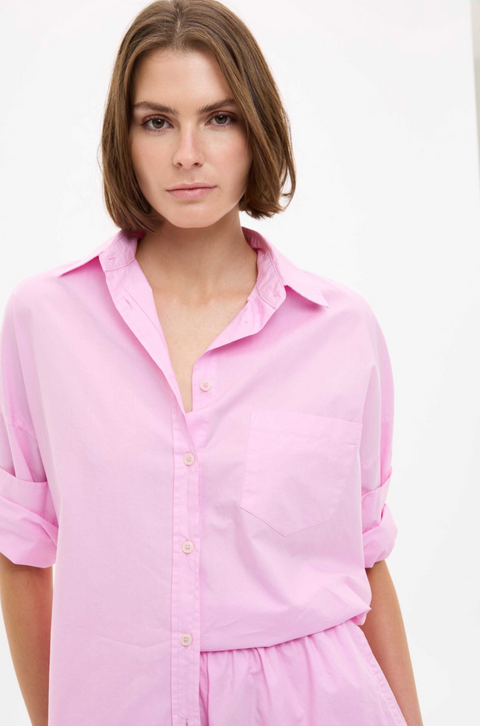 LMND Chiara Classic Long Sleeve Shirt - Rose Glow
