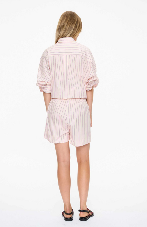 LMND Mara Long Sleeve Stripe Shirt - Candy Floss/Black/White