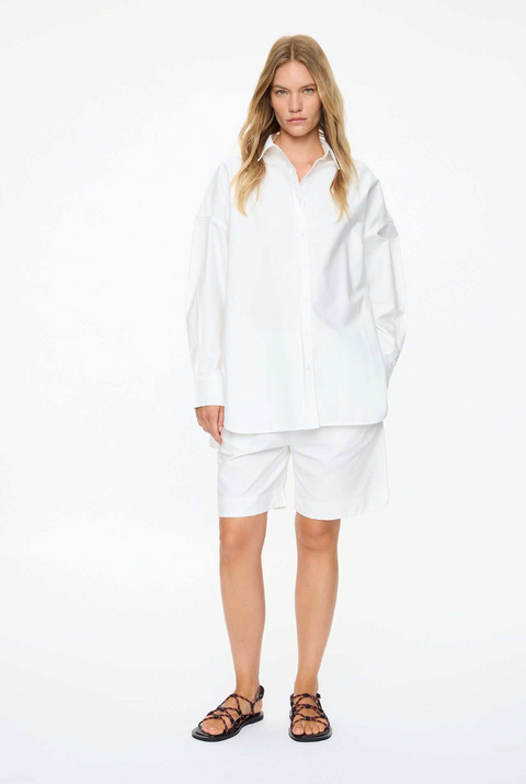 LMND Chiara Mid Length Shorts - White