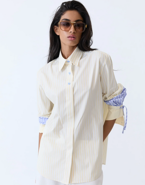 Eder by Anna Saya Shirt - Yellow Pinstripe