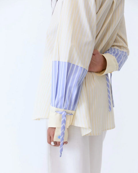 Eder by Anna Saya Shirt - Yellow Pinstripe