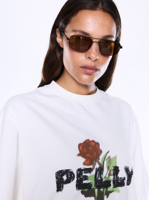 Ena Pelly Sophia Relaxed Tee - Vintage White/Thorn