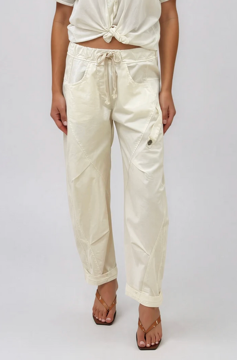 La Gemme Lucia Barrel Pant - Cream