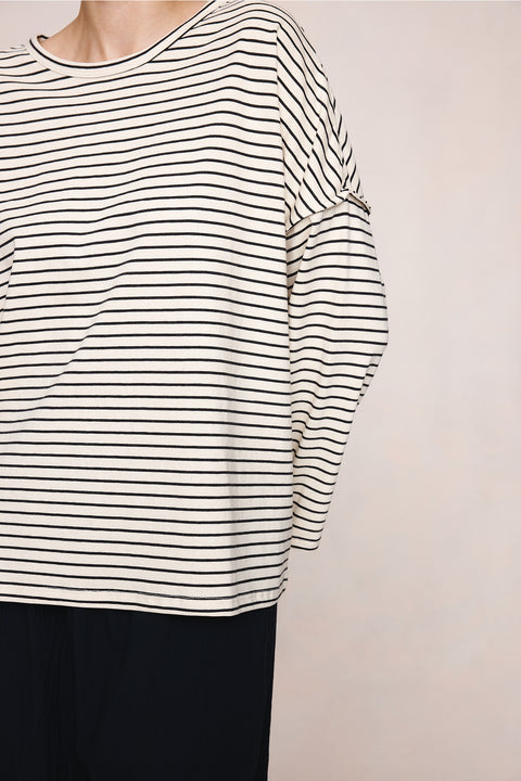 Marle Yelena Top - Ivory / Black Stripe