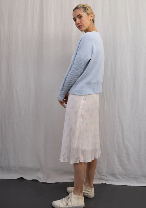 Luna Gallery Cotton Fine Knit Rib Sleeve Cardigan