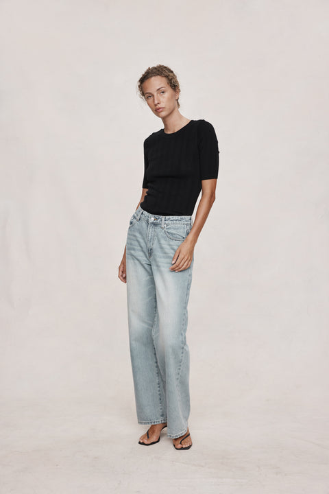 Marle Wide Leg Jean - Faded Blue