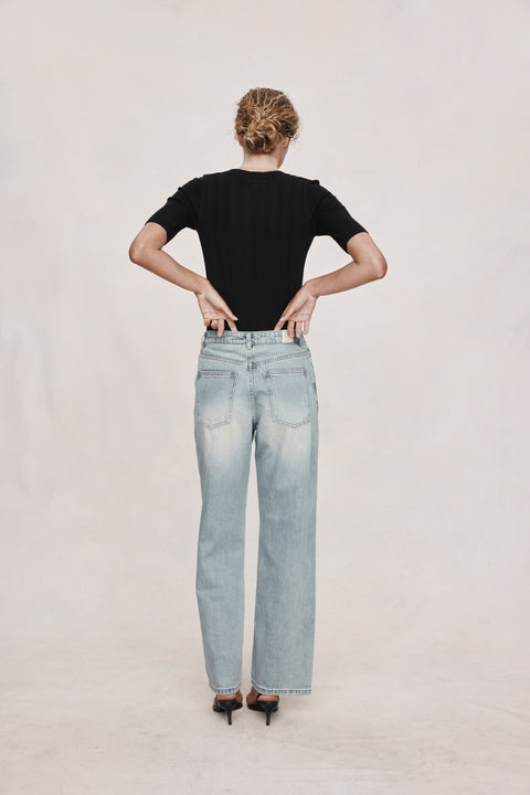Marle Wide Leg Jean - Faded Blue