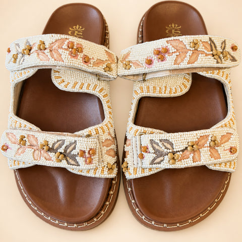 De Siena Beaded Sandal - Beige