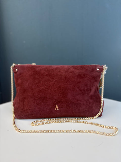 Craie Studio Mallow Crossbody Bag - Suede Burgundy
