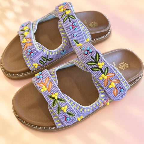 De Siena Beaded Sandal - Lilac