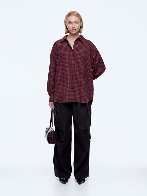 Ena Pelly Gigi Everyday Check Shirt - Burgundy