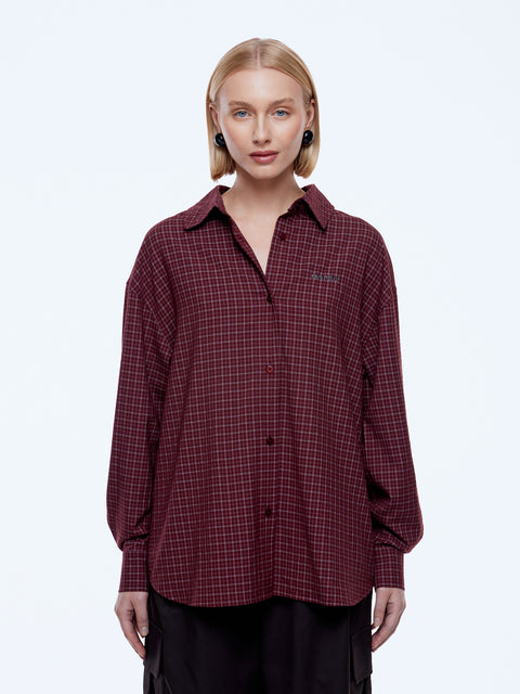 Ena Pelly Gigi Everyday Check Shirt - Burgundy