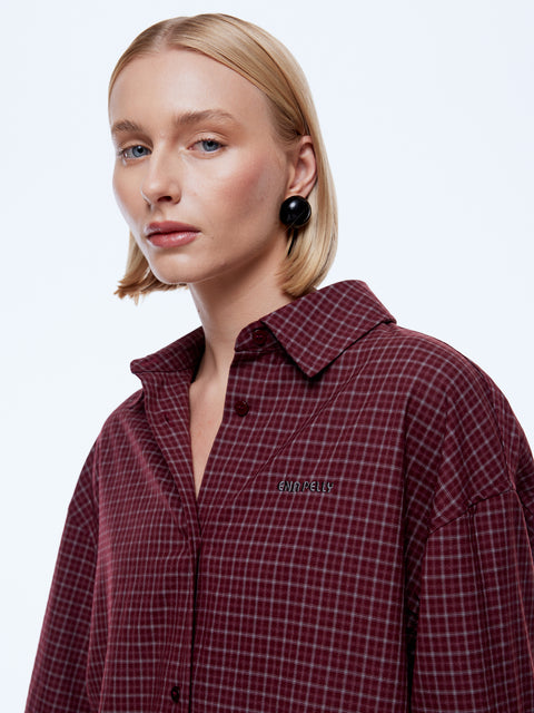 Ena Pelly Gigi Everyday Check Shirt - Burgundy