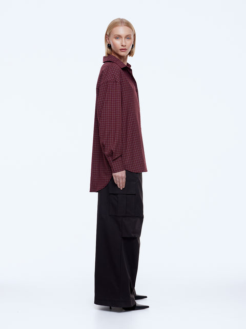 Ena Pelly Gigi Everyday Check Shirt - Burgundy