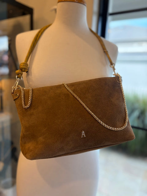 Craie Studio Mallow Crossbody Bag - Suede Sepia