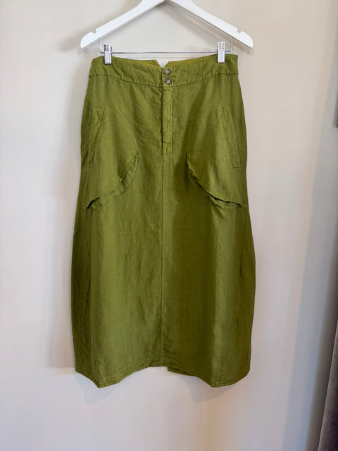 Transit Linen Pocket Skirt - Olive