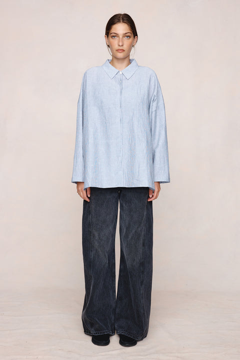 Marle Freddy Shirt - Charcoal Stripe