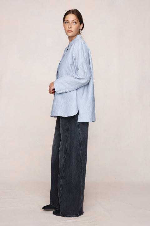 Marle Freddy Shirt - Charcoal Stripe
