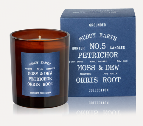 HUNTER CANDLES  NO. 5 MUDDY EARTH / Petrichor, Moss & Dew, Orris Root