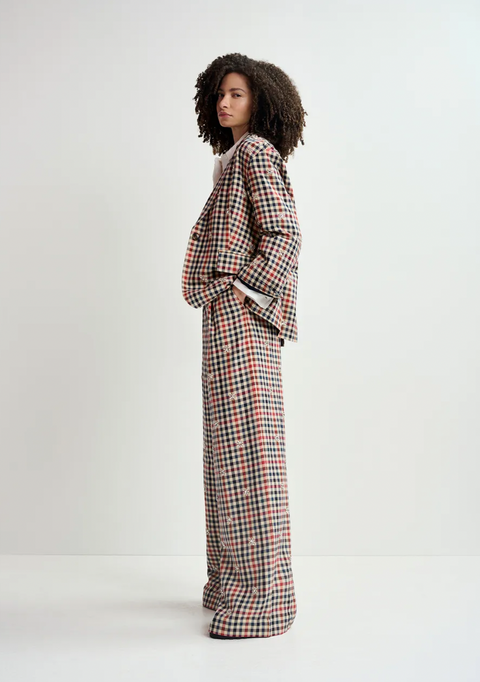 Essentiel Beaded Check Blazer