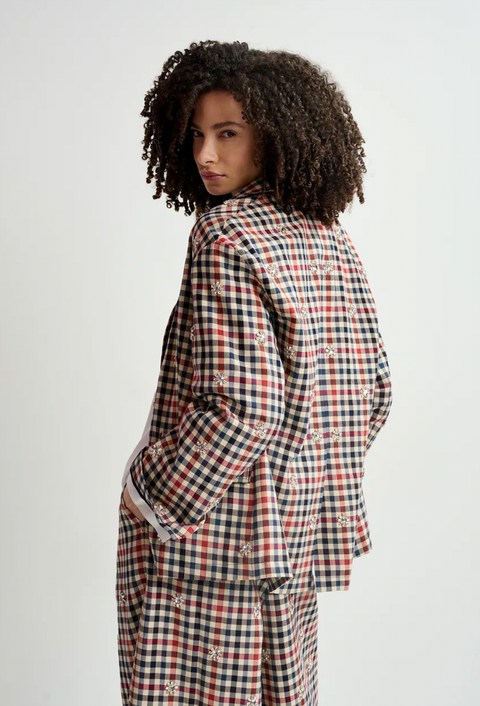 Essentiel Beaded Check Blazer
