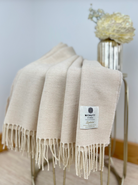 McNutt Of Donegal Merino Lambswool Herringbone Throw