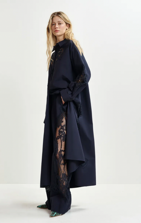 Essentiel Cotton Broderie Trim Dress