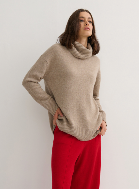 Cashmerism Chunky Oversized Rollneck Pullover