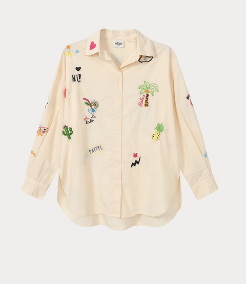 ME369 Madison Oversized Embroidered Shirt