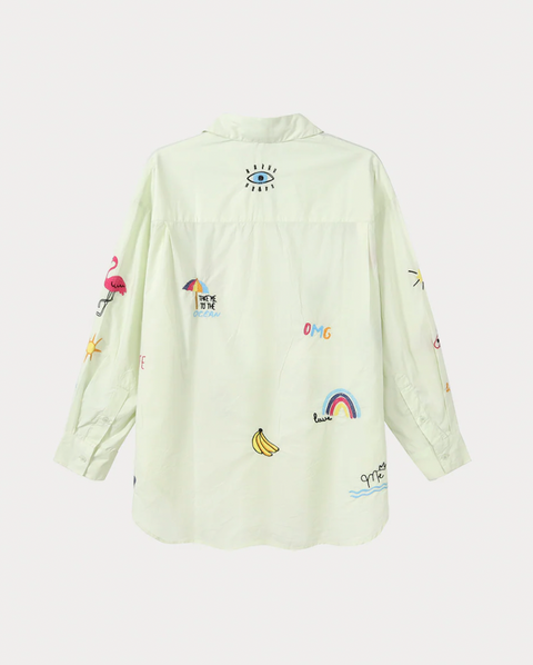 ME369 Madison Oversized Embroidered Shirt