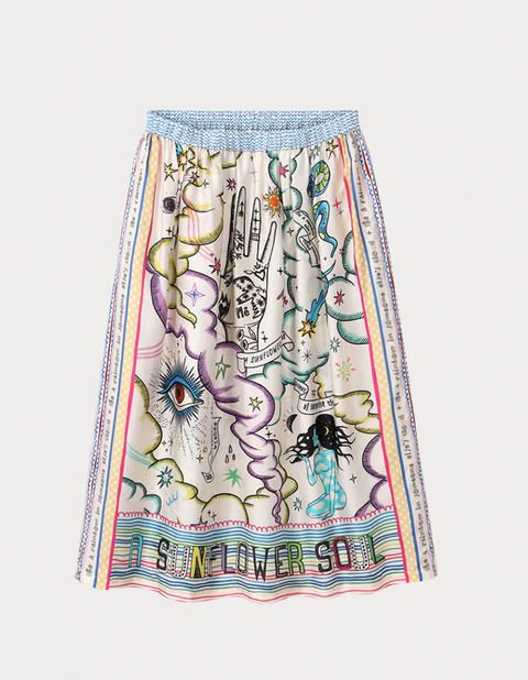 ME369 Vanessa Printed Midi Enlightenment Skirt