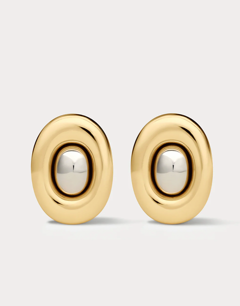 LUV AJ Two Tone Chrome Orb Statement Studs