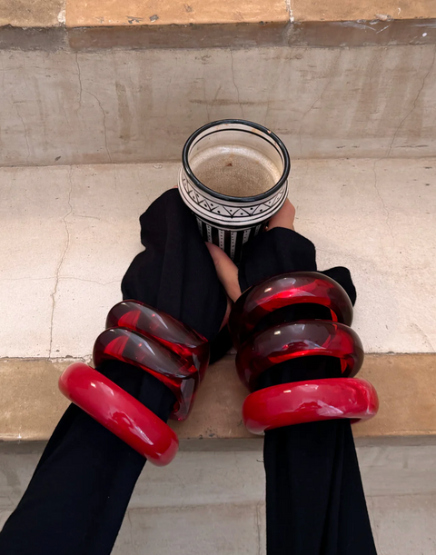 LUV AJ Formentera Bangle Set - Red