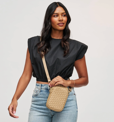 Sol and Selene Woven Neoprene Crossbody Bag - Divide and Conquer