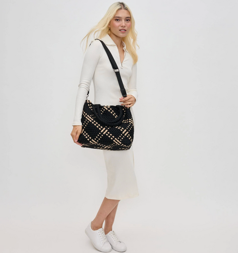 Sol and Selene Woven Neoprene Cross Body Bag - Skys The Limit Medium