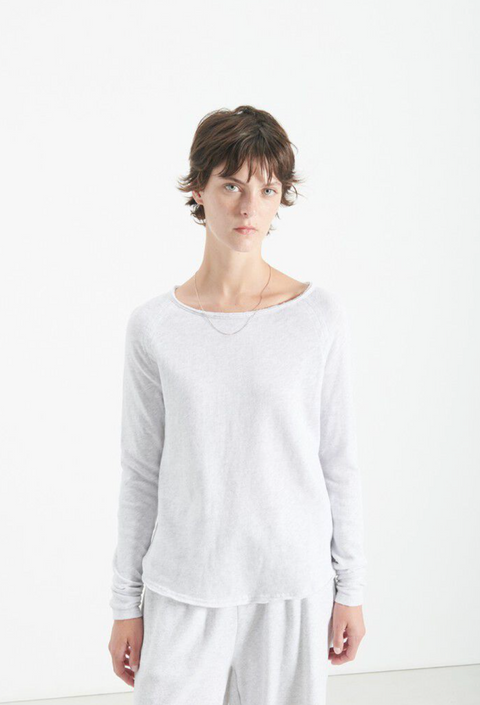 American Vintage Sonoma Long Sleeve Boatneck T-Shirt - Arctic Melange