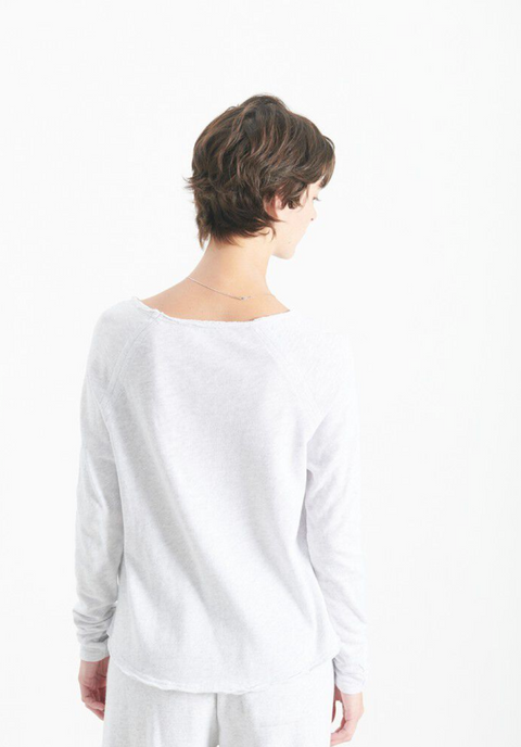 American Vintage Sonoma Long Sleeve Boatneck T-Shirt - Arctic Melange