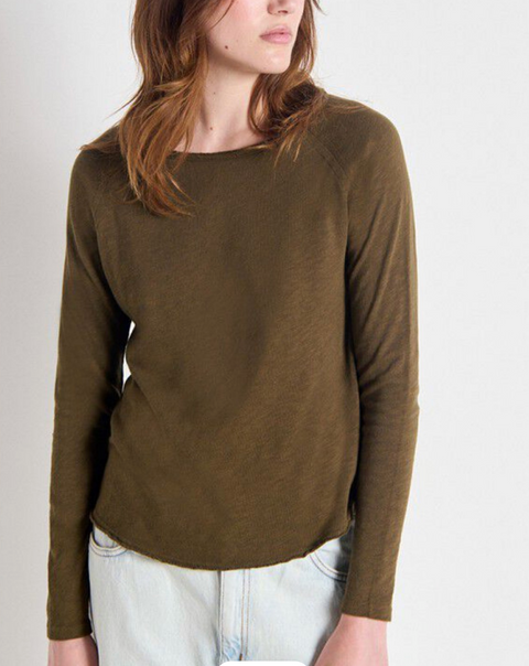 American Vintage Sonoma Long Sleeve Boatneck T-Shirt - Vintage Wood