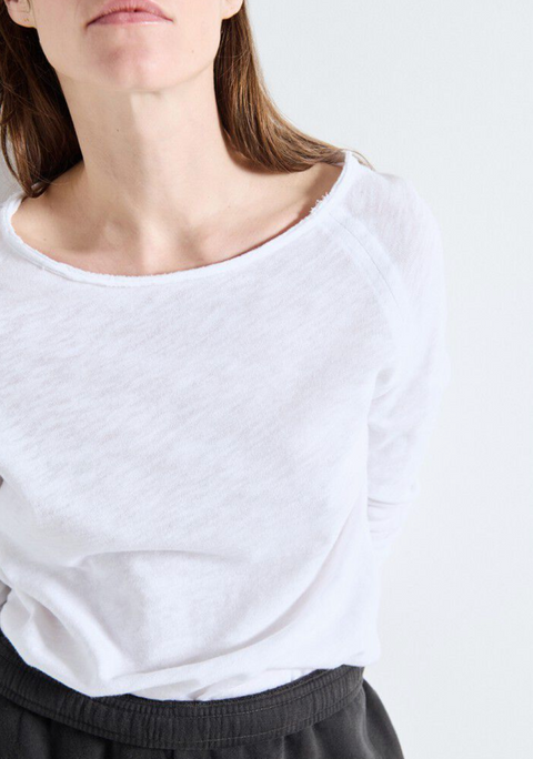 American Vintage Sonoma Long Sleeve Boatneck T-Shirt - White