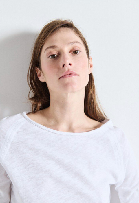 American Vintage Sonoma Long Sleeve Boatneck T-Shirt - White
