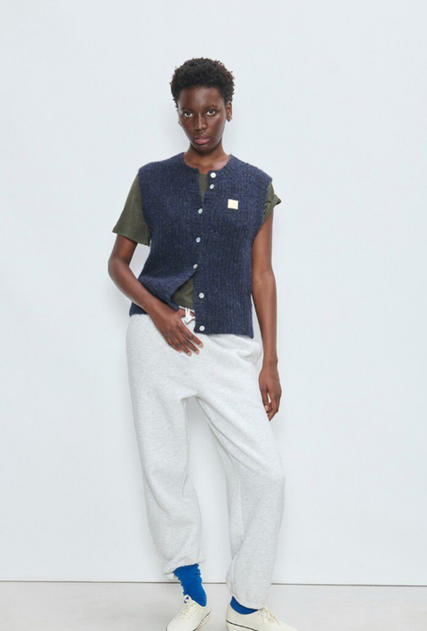 American Vintage East Sleeveless Knit Vest - Navy Melange
