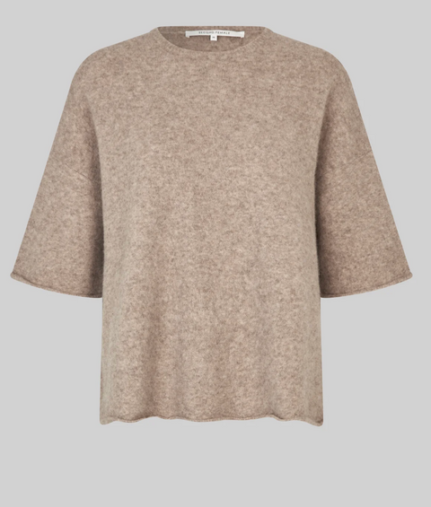 Second Female Selana Short Sleeve Knit - Camel Melange