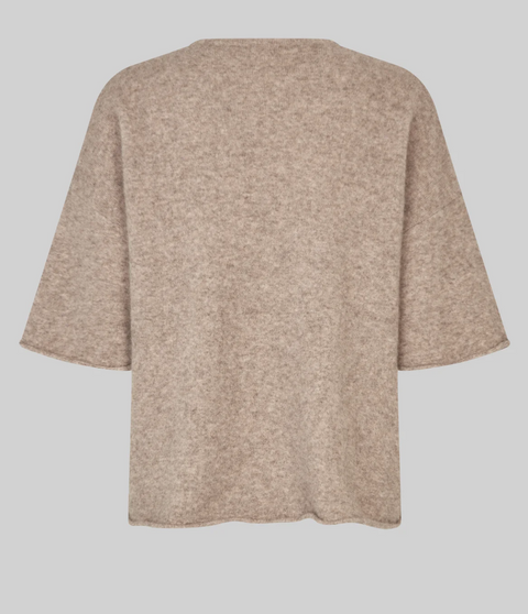 Second Female Selana Short Sleeve Knit - Camel Melange